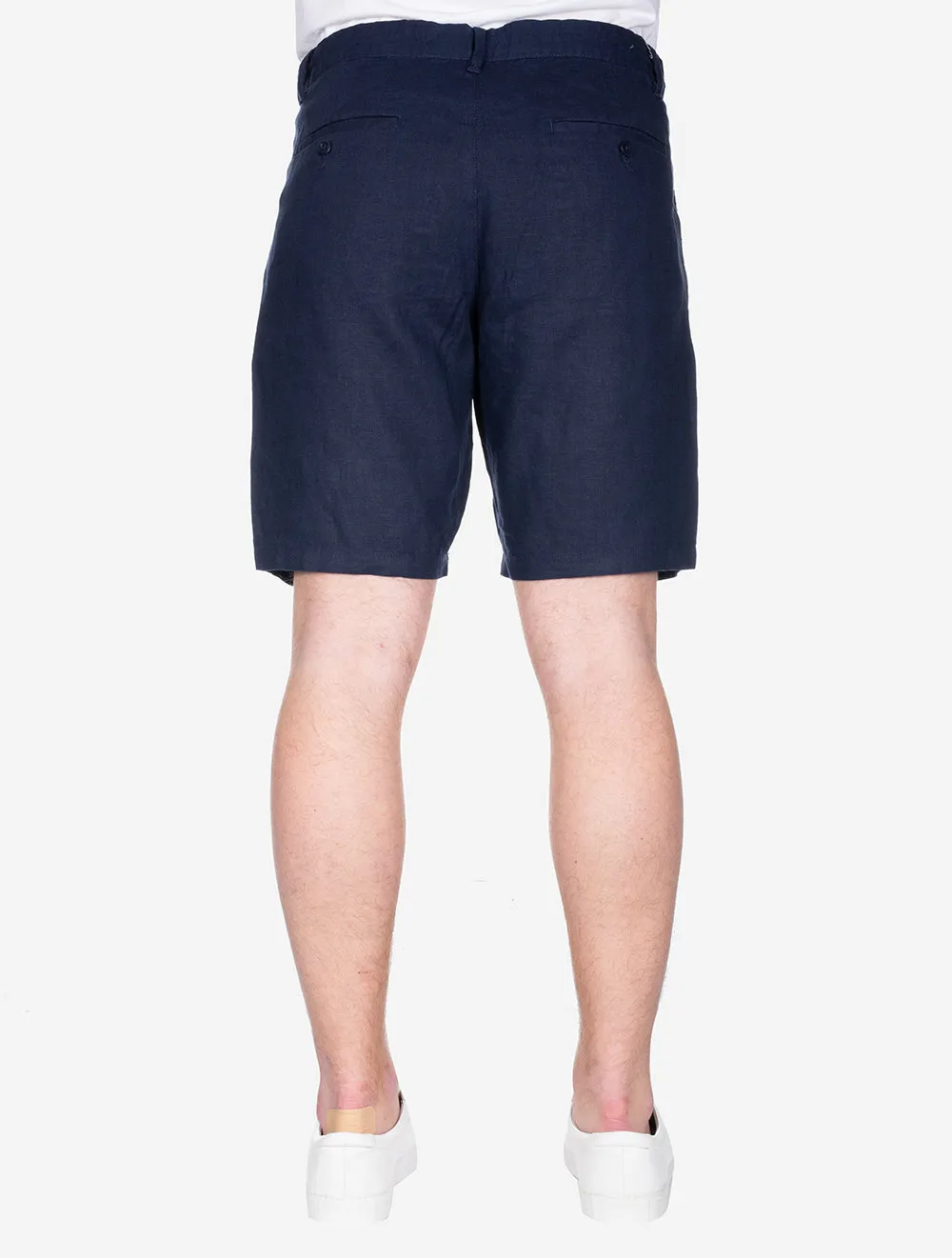 Relaxed Linen Drawstring Shorts Marine