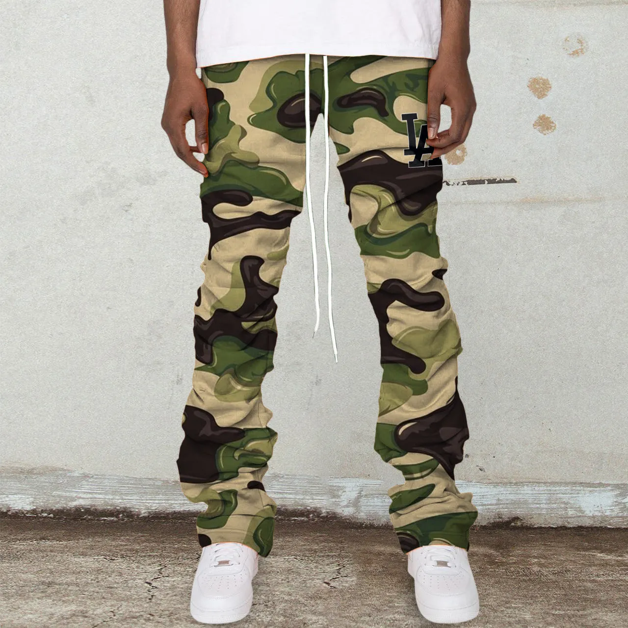 Retro camouflage casual trousers