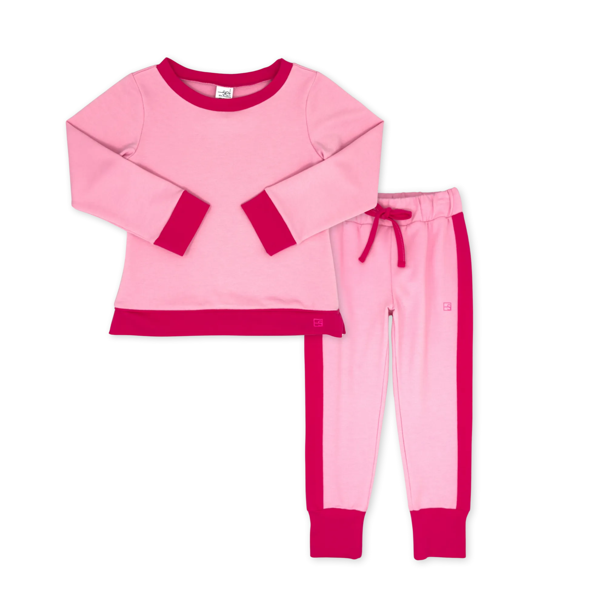 Selena Jogger Set- Cotton Candy Pink, Power Pink