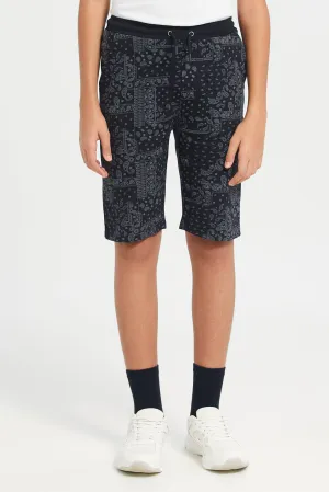 Senior Boys Charcoal Aop Active Shorts