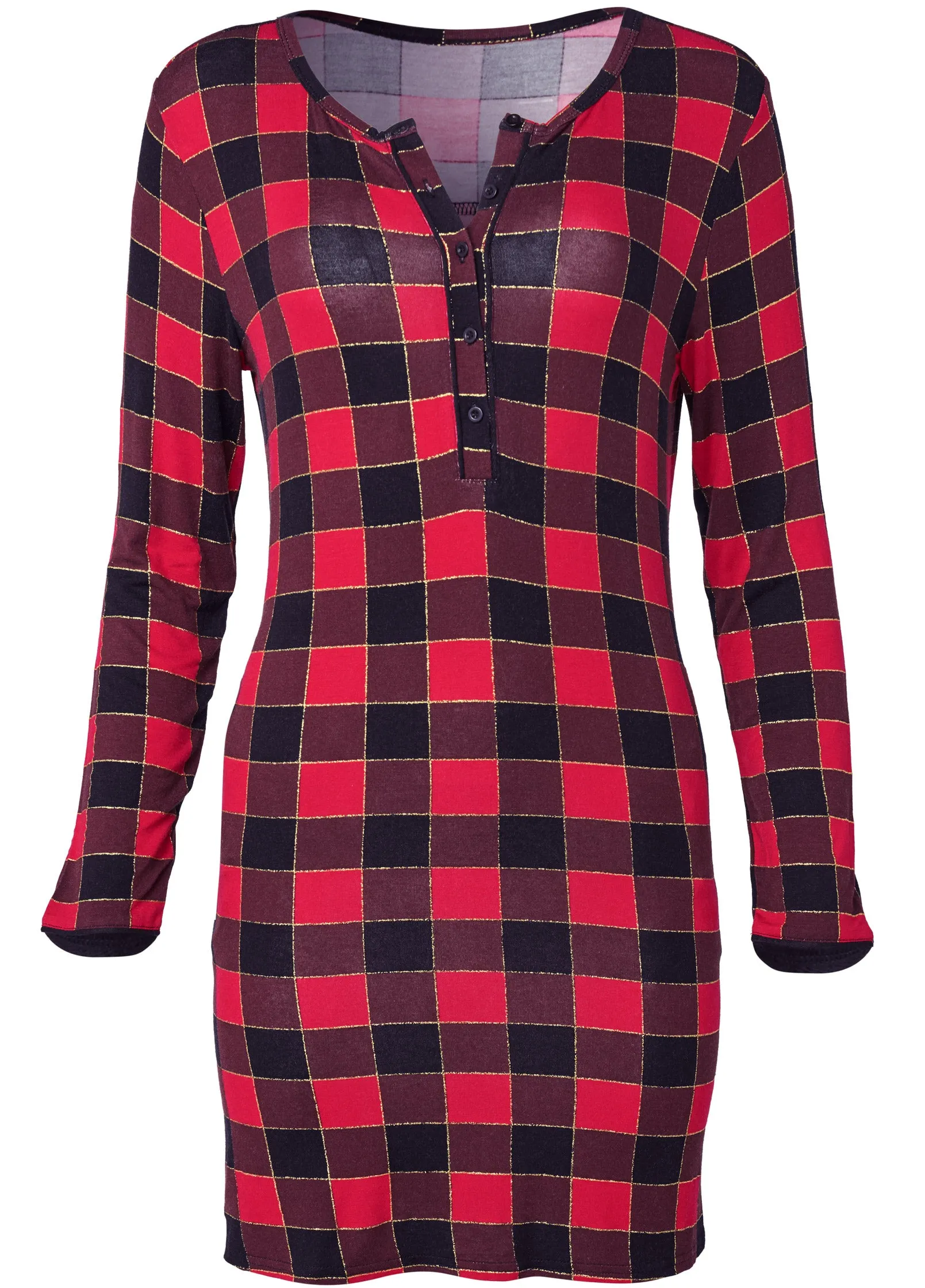 Short Sleepshirt - Red & Black