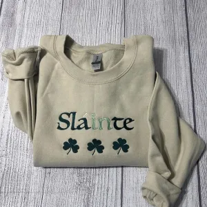 Slainte Embroidered Sweatshirt, Women's Embroidered Sweatshirts