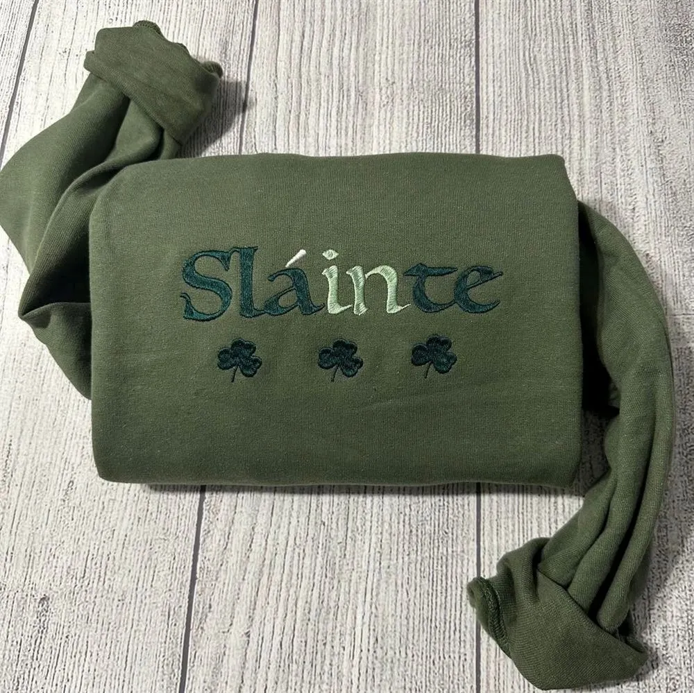 Slainte Embroidered Sweatshirt, Women's Embroidered Sweatshirts