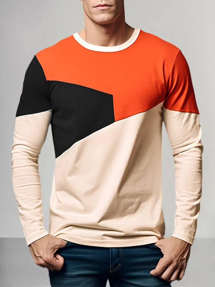 Stylish 100% Cotton Splicing Tee