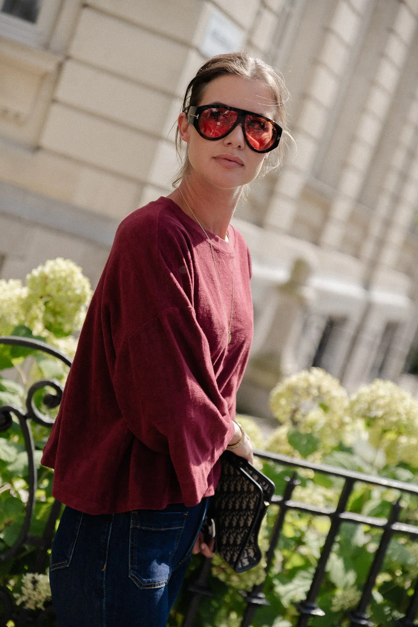 Tessa terry T-shirt burgundy