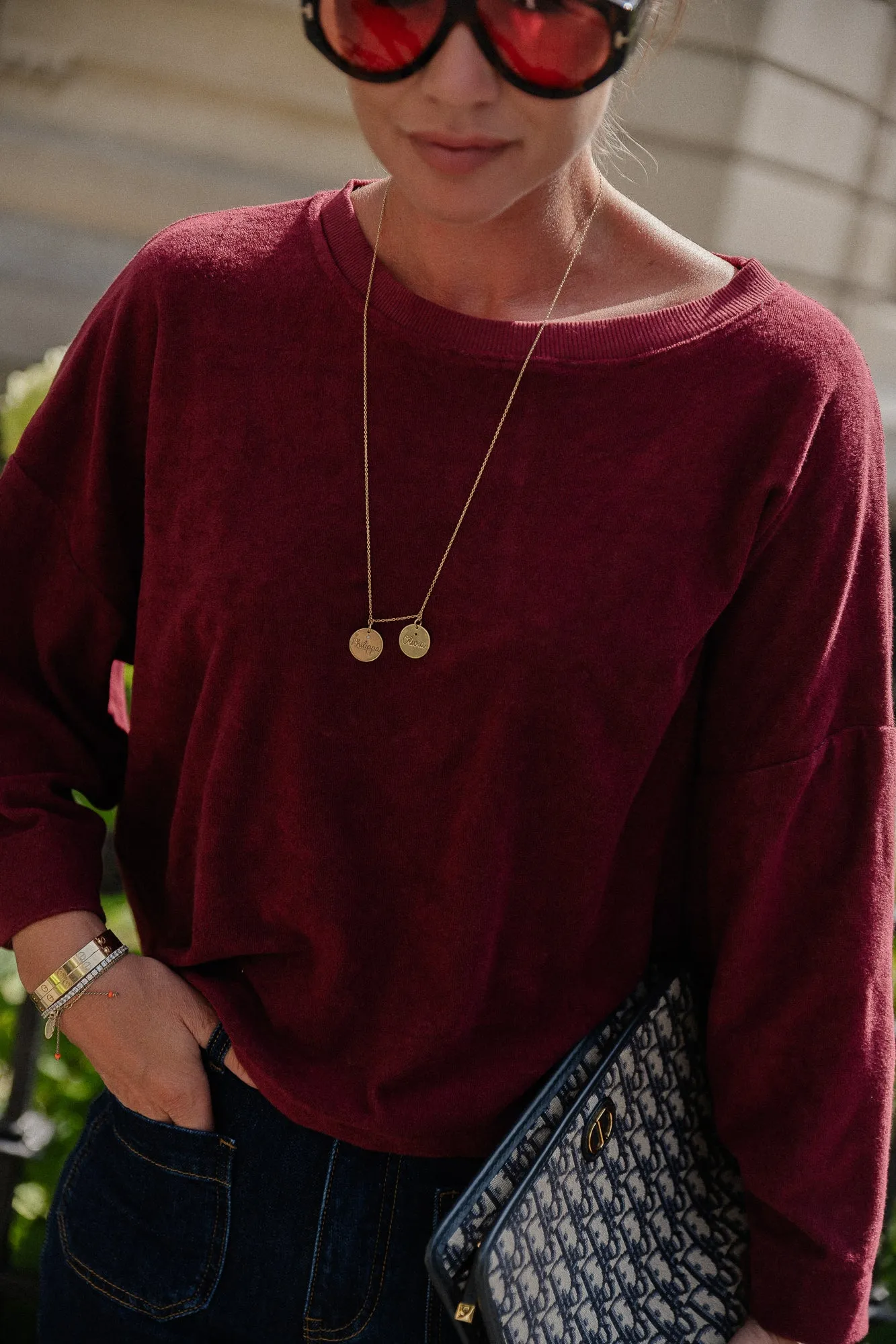 Tessa terry T-shirt burgundy