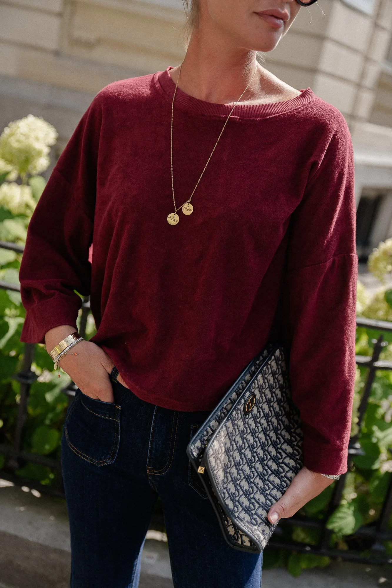 Tessa terry T-shirt burgundy