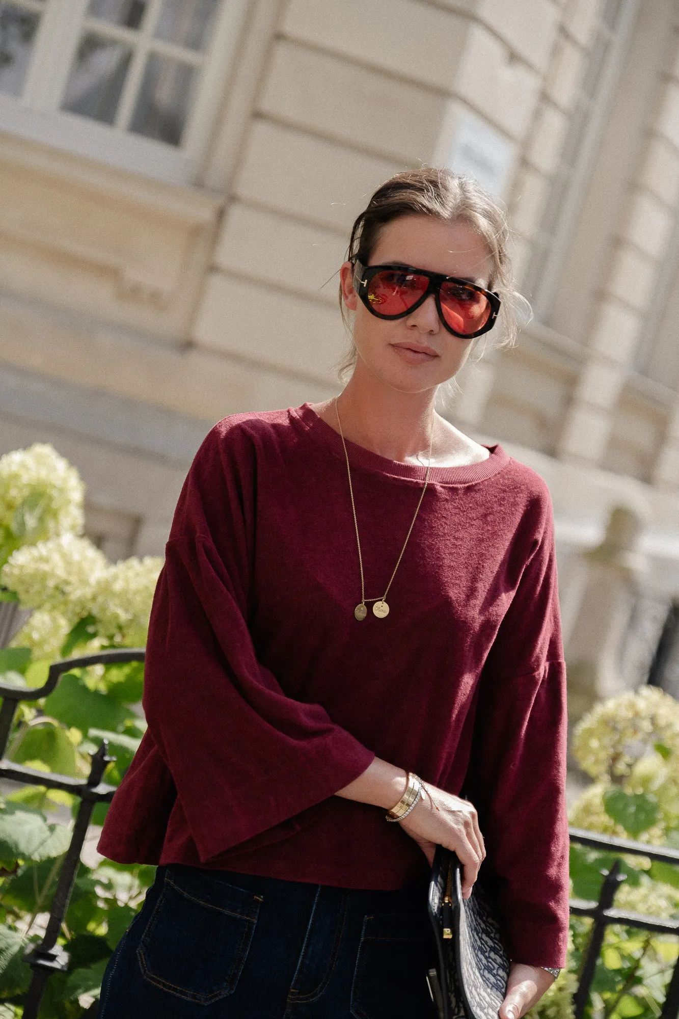 Tessa terry T-shirt burgundy