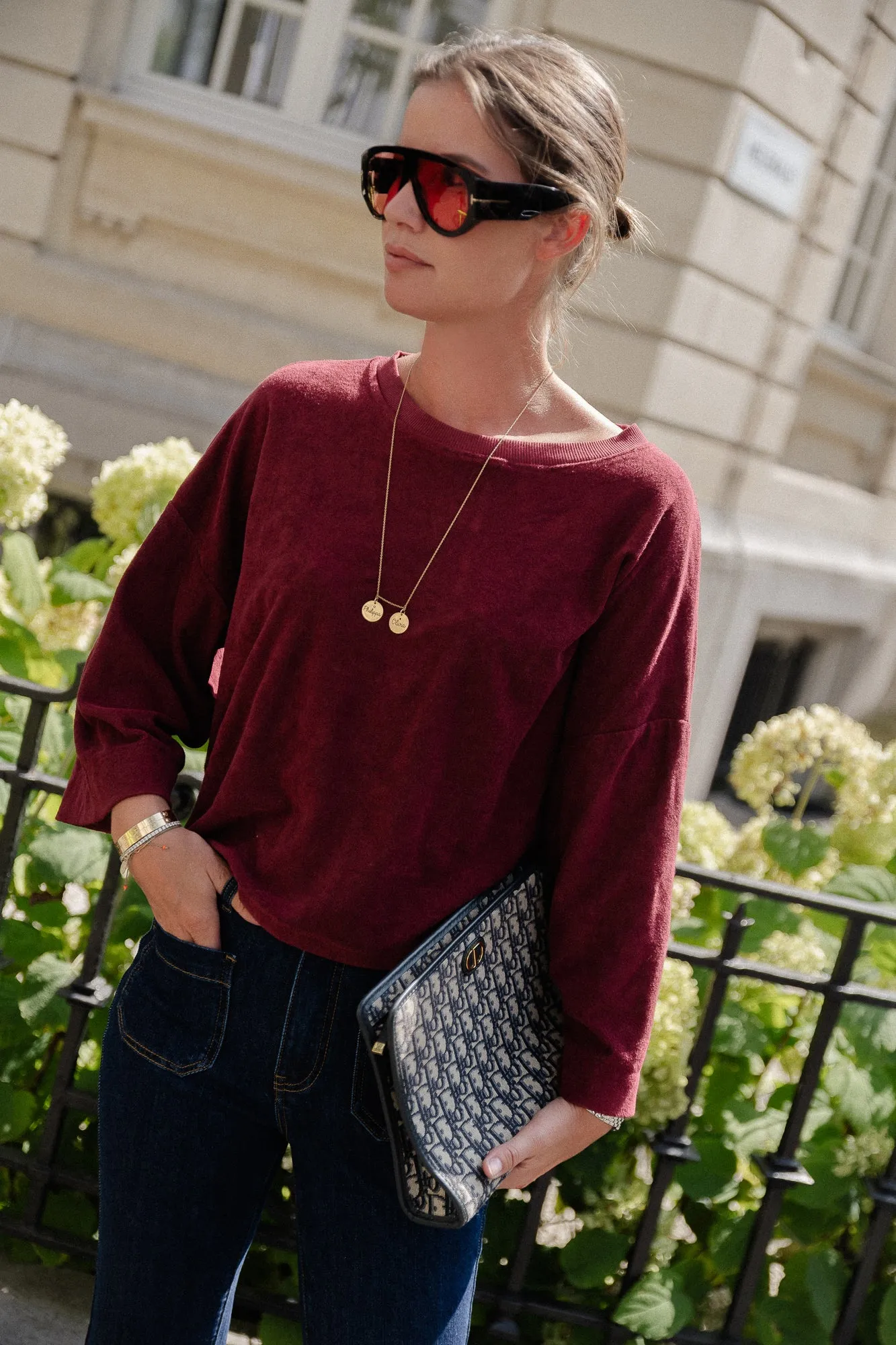 Tessa terry T-shirt burgundy