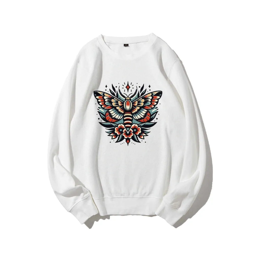 Women Flower Butterfly Graphic Sweatshirts