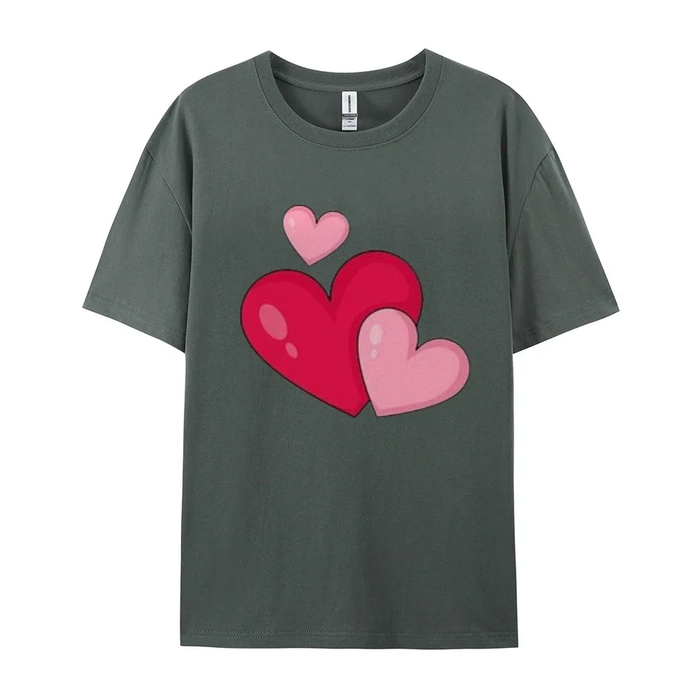 Women Love Pink Heart Valentine's Day Print Graphic T-shirt