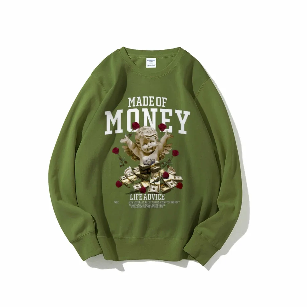 Women Vintage Made Of Money Graphic Sweatshirts