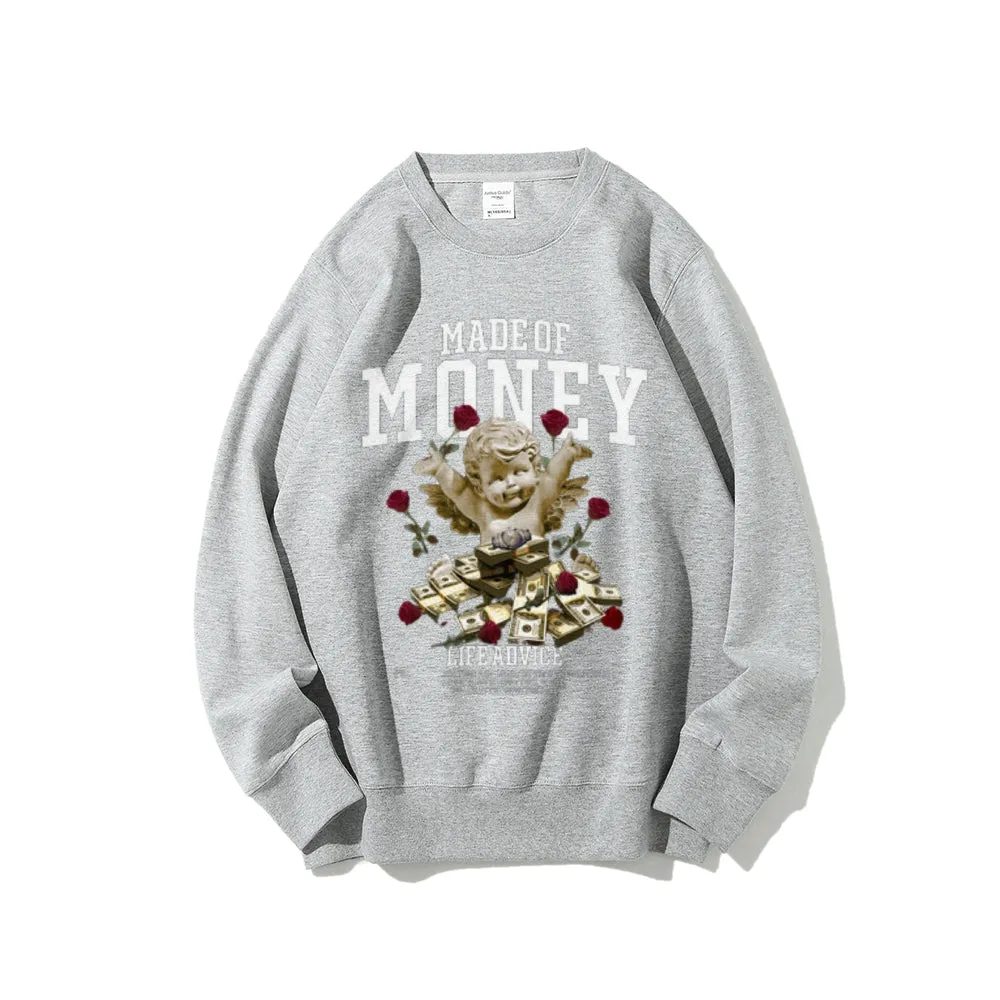 Women Vintage Made Of Money Graphic Sweatshirts