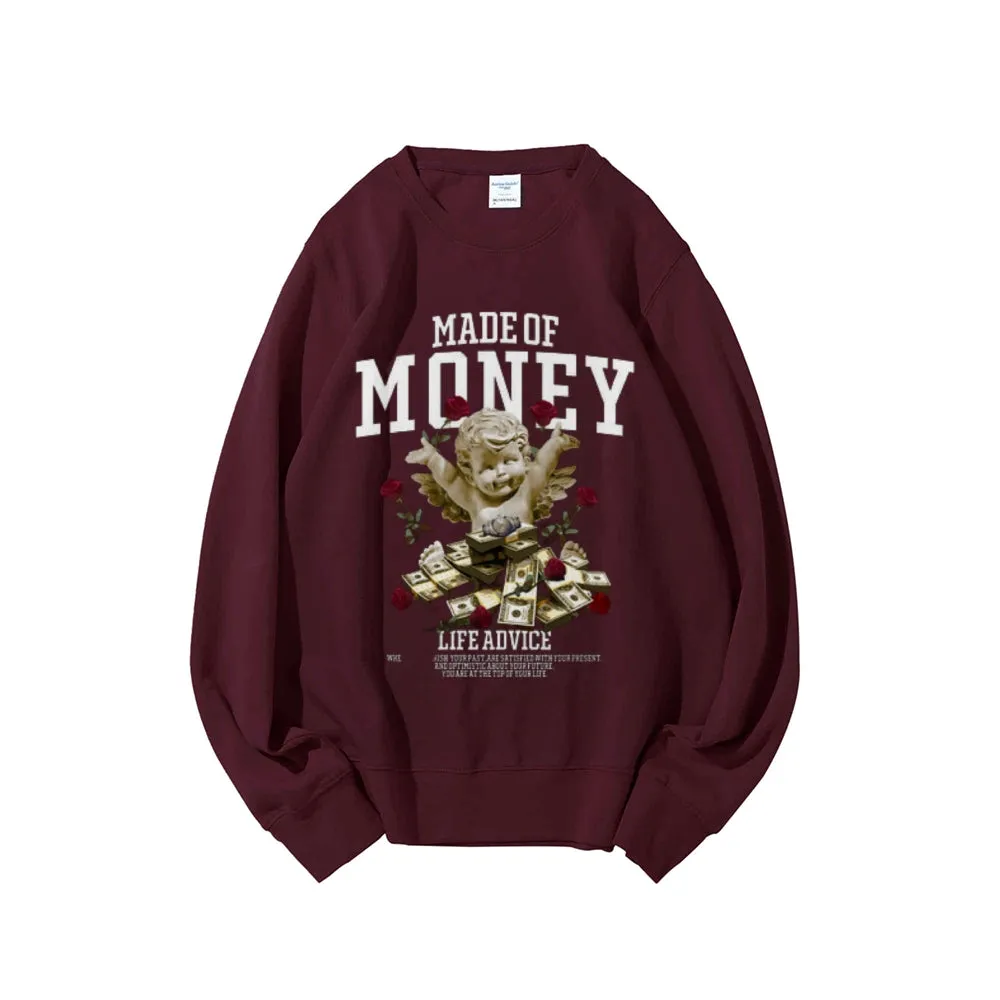 Women Vintage Made Of Money Graphic Sweatshirts