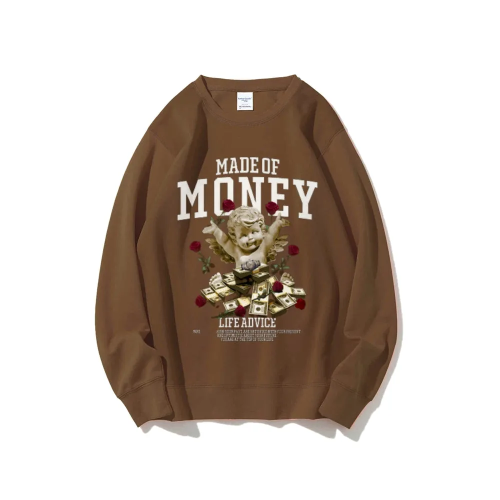 Women Vintage Made Of Money Graphic Sweatshirts