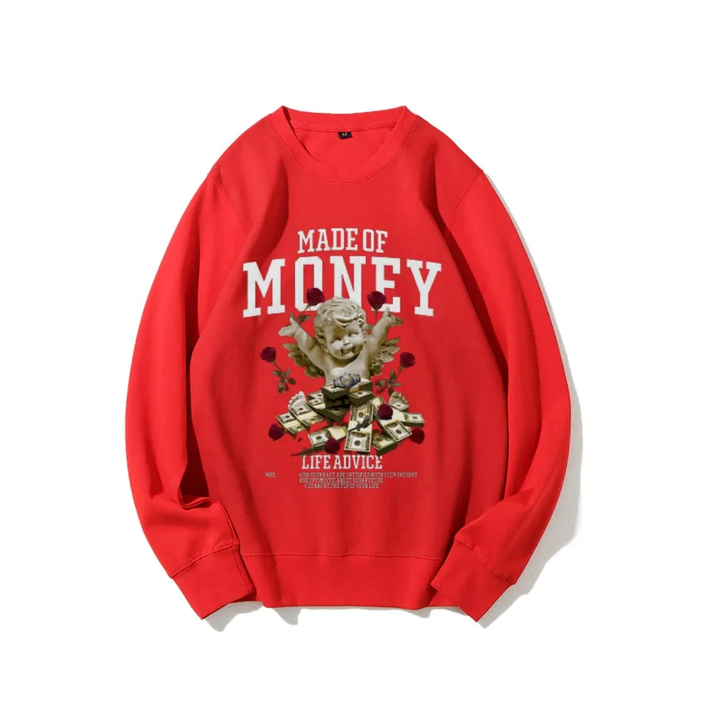 Women Vintage Made Of Money Graphic Sweatshirts