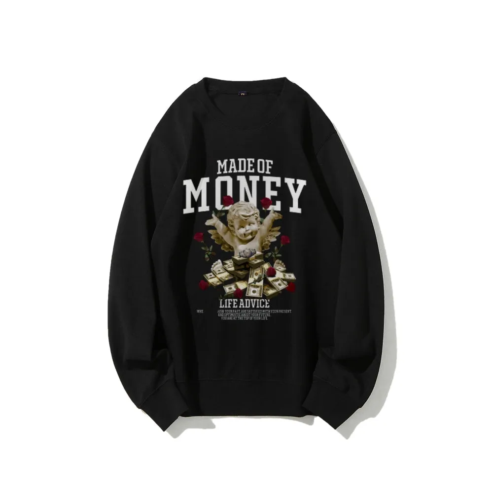 Women Vintage Made Of Money Graphic Sweatshirts