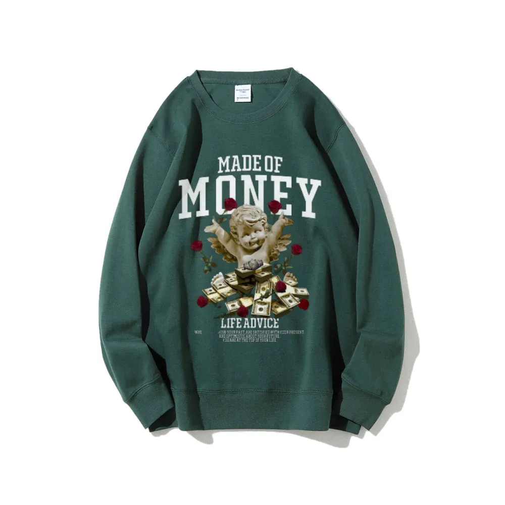 Women Vintage Made Of Money Graphic Sweatshirts