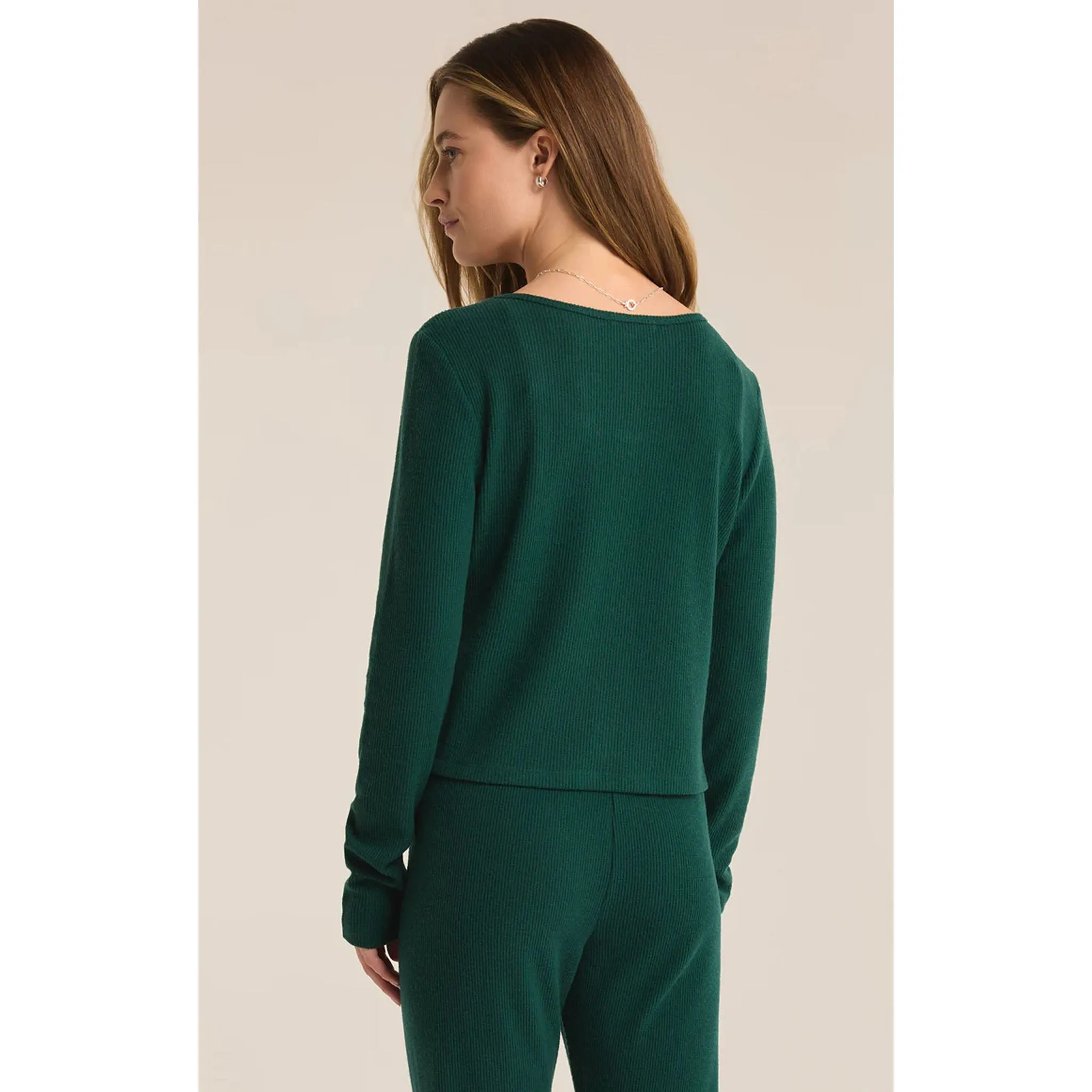 Z Supply Abigail Long Sleeve Top in Noble Fir